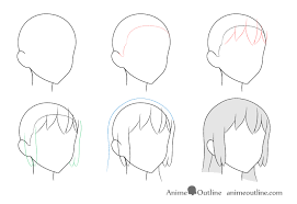 • i added some texture, following the direction. How To Draw Anime Hair In 3 4 View Step By Step Animeoutline