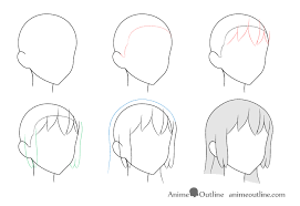 Characters constructor, hipster or creative businessman guy poses. How To Draw Anime Hair In 3 4 View Step By Step Animeoutline