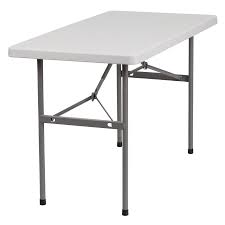Flash Furniture 24 In X 48 In Outdoor Rectangle Plastic White Folding Table Lowes Com In 2020 Flash Furniture Folding Table Furniture