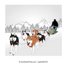 Welsh corgi dog silhouette on a white background. Dog Sledding Canstock