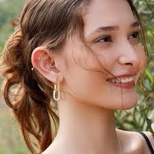 Amazon.com: 14K Two Tone Gold Silver Hoop Earrings for Women Hypoallergenic  Drop Dangle Paperclip Cubic Zirconia Huggie Hoop Earrings Convertible Link  Chain Earrings: Clothing, Shoes & Jewelry