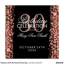 Elegant 30th Birthday Party Sparkles Rose Gold Poster Zazzle Com 30th Birthday Parties 30th Birthday Gold Poster