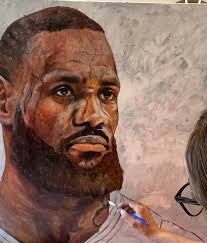 Lebron and Bronny James Painting