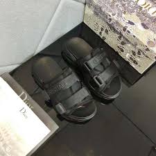 Dior Women D Wander Slide Black Technical Fabric With Camouflage Print