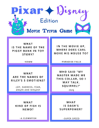 You will find a selection of 60 easy questions about movies. Free Disney Pixar Trivia Game Printable Disney Trivia Questions Movie Trivia Games Trivia Games