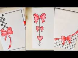Ribbon Draw Colourful Border Border Design For Project Front Page Notebook Assignment Colorful Borders Design Page Borders Design Flower Drawing Design As you'll see from the videos below, most of these borders are simple and easy to duplicate. border design for project front page