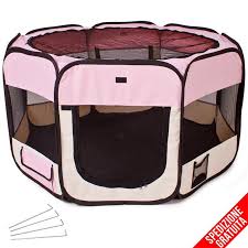 Recinto Per Cani Da Interno Pieghevole E Per Cuccioli Colore Rosa