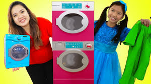 The washing machine is a great invention that allows us to clean our clothes with little effort in a when washing clothes, protect them by separating colors. Wendy Pretend Play Washing Clothes At Her Laundry Store Youtube