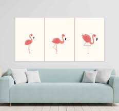 Bild auf leinwand new york nr 6314 fertig gerahmte bilder 5 teile marke original visario. Wandbild Wohnzimmer Flamingos Rosas Tenstickers