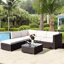 Costway 4 Pcs Outdoor Patio Rattan Wicker Furniture Set Loveseat Cushioned Y Outdoor Wicker Furniture Outdoor Patio Furniture Sets Wicker Outdoor Furniture Set