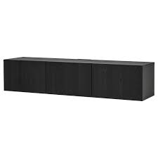 Besta tv meubel wit met houten plank. Besta Tv Meubel Met Deuren Zwartbruin Timmerviken Zwart Ikea