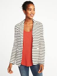 Black And White Striped Blazer Womens Classic Striped Knit Blazer For Women Old Navy Blazers For Women Knit Blazer Striped Blazer