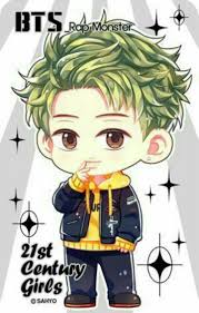 m i n y o o n g i bts chibi bts fanart bts rap monster