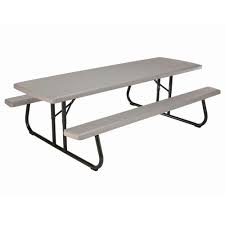 A plus life aluminum lightweight camping table. Lifetime 57 In X 96 In Commercial Grade Picnic Table 80123 The Home Depot