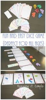 Math dice games will help improve this math skill of being able to transition between adding, subtracting, multiplying and dividing. Fun And Easy Dice Game With Printable Keeping It Simple Diy Dice Games Dice Games Games For Kids