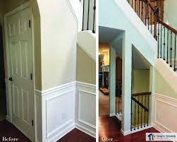 Before And After Foyer To Living Room Design Remodel Foyer Design Staircase Remodel