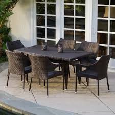 Hampton Bay Crestridge 7 Piece Steel Padded Sling Outdoor Patio Dining Set In Putty Taupe Fcs60610r In 2020 Wicker Dining Set Wicker Patio Furniture Outdoor Dining Set