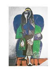 Portrait picasso pablo picasso artwork kunst picasso art picasso picasso paintings portraits picasso, you rascal, you! Pablo Picasso Sitzende Frau Mit Grunem Schal Poster Kunstdruck Bild 50x40cm Ebay