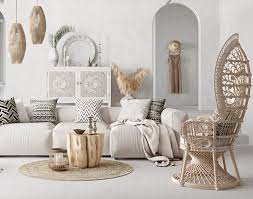 Have you been wanting to give your living room a bohemian decorating style makeover? White Boho Living Room With Rattan Accent Chair Room Like This