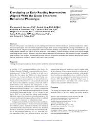 Deborah carlile rhule shared a post to the group: Pdf Developing An Early Reading Intervention Aligned With The Down Syndrome Behavioral Phenotype