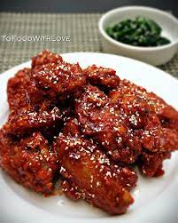 To Food With Love Yangnyeom Tongdak Korean Spicy Fried Chicken Spicy Fried Chicken Chicken Recipes Chicken Wing Recipes