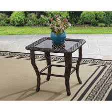 Better Homes And Gardens Colebrook Outdoor Glass Top Side Table Walmart Com Glass Top Side Table Outdoor Bistro Set Better Homes And Gardens