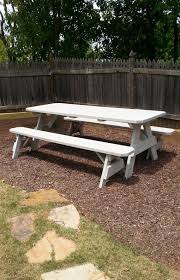8ft Picnic Table With Detached Bench Seating And A Distressed Etsy Picnic Table Outdoor Picnic Tables Picnic
