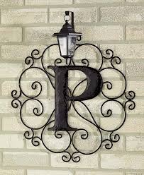 Metal Monogram Solar Light Wall Art Hanging Decor Scrollwork Frame 12 Letters Solar Lights Outdoor Solar Lights Light Wall Art