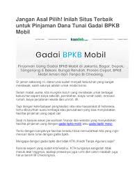 Sebuah produk bank, dimana nasabah dapat meminjam sejumlah dana/uang dari bank tanpa harus memberikan jaminan atau agunan seperti sertifikat rumah, bpkb, sk, dll. Pdf Jangan Asal Pilih Inilah Situs Terbaik Untuk Pinjaman Dana Tunai Gadai Bpkb Mobil Gadai Bpkb Mobil Academia Edu