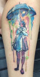 Rainy day tattoo umbrella tattoo minimal tattoo artistic temporary tattoos realistic tattoos rain tattoos what is a watercolor tattoo and what are the pros and cons of watercolor tattoos? Inks By Jinx Watercolor Umbrella Girl Umbrella Girl Watercolor Watercolor Tattoo
