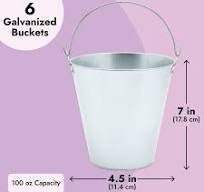 6 Pack Large Galvanized Ice Buckets for Parties, 7-Inch Tall Metal Ice Pails with Handles for Champagne, Beer, Wine, Sports Drinks, Water, Table ...