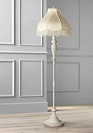 Vintage Shabby Chic Floor Lamp Antique White Cream Scallop Fabric Dome Shade With Fringe For L In 2020 Shabby Chic Lamps Shabby Chic Floor Lamp Shabby Chic Lamp Shades