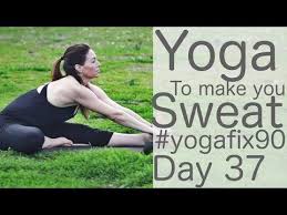 Yoga To Make You Sweat Day 37 Yoga Fix 90 With Lesley Fightmaster Cardio Yoga Free Yoga Workouts Yoga Videos