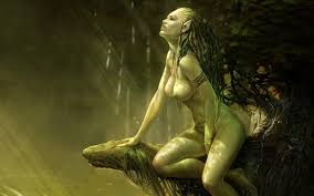 Topless Witch Forest Desktop Wallpaper