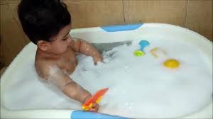 If you're using your big bath, just pop a rubber bathmat on the bottom to avoid slipping. Baby Bathtime 7 Months Old Cute Baby In Bath Tub Video Dailymotion