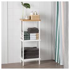 Dynan White Bamboo Pattern Shelf Unit 40x27x96 Cm Ikea Ikea Bathroom Accessories Shelf Unit Shelves