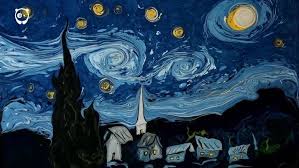 Garip Ay In Van Gogh Un Yildizli Geceler Tablosunu Suda Cizmesi Turk Sanati Tablolar Sanat