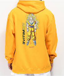 Dragon ball z x primitive skate apparel. Primitive X Dragon Ball Z Goku Glow Gold Hoodie Zumiez