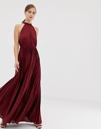 Reso facile e gratuito, pagamenti sicuri e consegna in 48 h! Asos Design High Neck Pleated Maxi Dress Asos Vestiti Abiti Maxi Vestiti