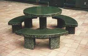 1 x middle modular unit with cushions Classic Stone Round Patio Table Set Dominion Precast
