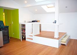 Estrade en bois sur mesure. Creation D Une Estrade Avec Lit Integre David Ruel Sarl