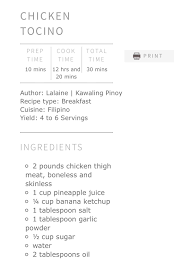 Chicken Tocino Chicken Tocino Banana Ketchup Pinoy Food