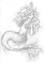 Black And White Mermaid Sketch Mermaid Mermaid Drawings Mermaid Sketch Mermaid Artwork