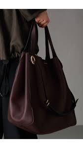 The Large Leather Grommet Detail Tote In Deep Claret Burberry United States Burberry Handbags Casual Bags Burberry Bag