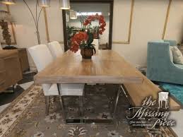 Cindy Crawford Dining Room Table On Chrome Base With Four 4 Side Chairs And Matching Bench So Now So Coo Dining Room Table Rustic Dining Table Dining Table
