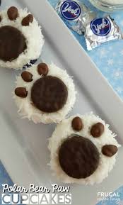 Polar Bear Paw Cupcakes Recipe Winter Desserts Winter Cupcakes Dessert Recipes