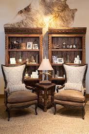 Check Out A Set Of Barret Chairs These Are Beautifully Crafted Leather And Fabric Chairs Ru Western Living Room Decor Western Living Rooms Western Home Decor