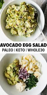 This Avocado Egg Salad Takes Your Classic Egg Salad Recipe And Adds Healthy Avocado For A Cr Classic Egg Salad Recipe Stuffed Avocado Healthy Keto Diet Recipes