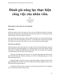 Đòn hiểm ác dưới góc nhìn võ thuật. Danh Gia NÄƒng Lá»±c Thá»±c Hiá»‡n Cong Viá»‡c Cá»§a Nhan Vien By Halamt75 Issuu