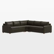 Roswell Leather 3-Piece Double Sofa with Wedge Corner, Classic